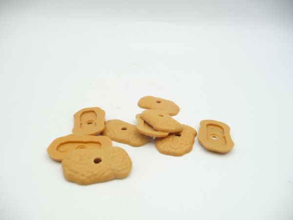 Timpo Toys 10 Einlochbodenplatten (beige) für Fußfiguren