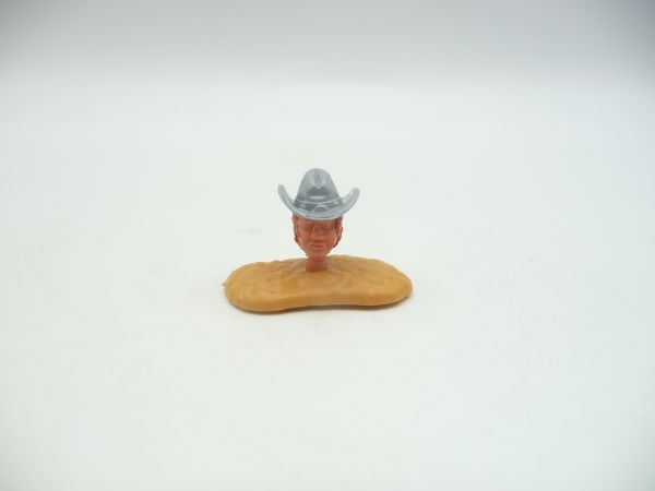 Timpo Toys Cowboy head, silver-grey Stetson, brown-red hair