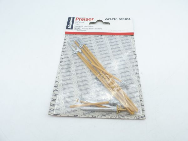 Preiser 7 cm Weapons set for knights, No. 52024 - orig. packaging