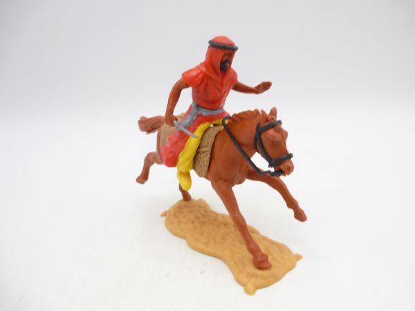 Timpo Toys Araber zu Pferd (rot, gelbe Innenhose) mit Krummdolch