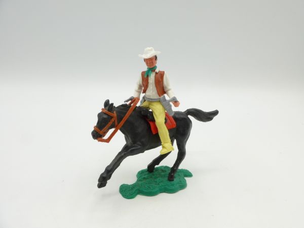 Timpo Toys Cowboy 3rd version riding, firing 2 pistols - rare