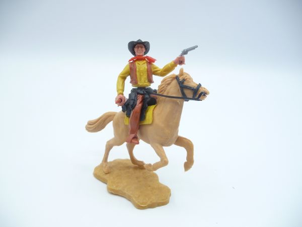 Timpo Toys Cowboy 2nd version riding with pistol + rifle - beautiful horse