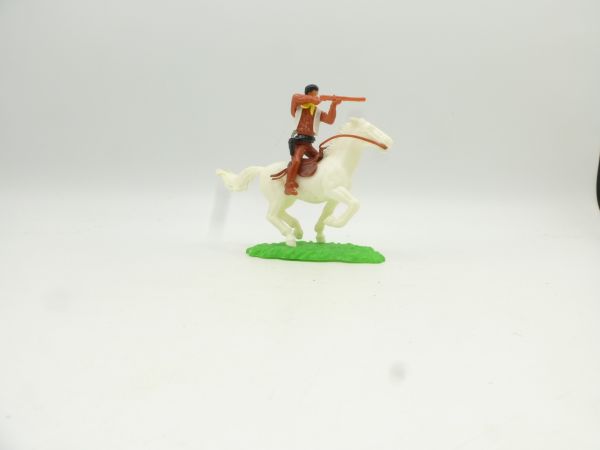 Elastolin 5,4 cm Cowboy riding shooting rifle - rare horse