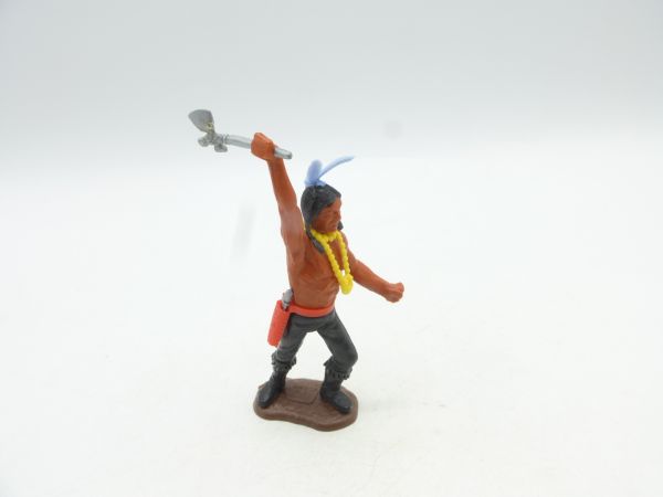 Timpo Toys Indianer 3. Version stehend mit Tomahawk ausholend