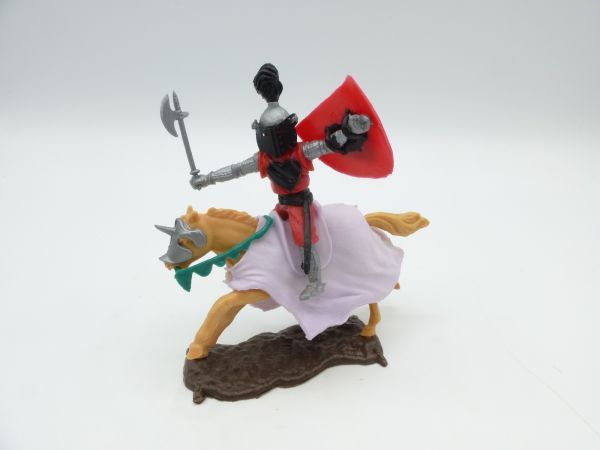 Timpo Toys Visor knight riding red/black with battle axe