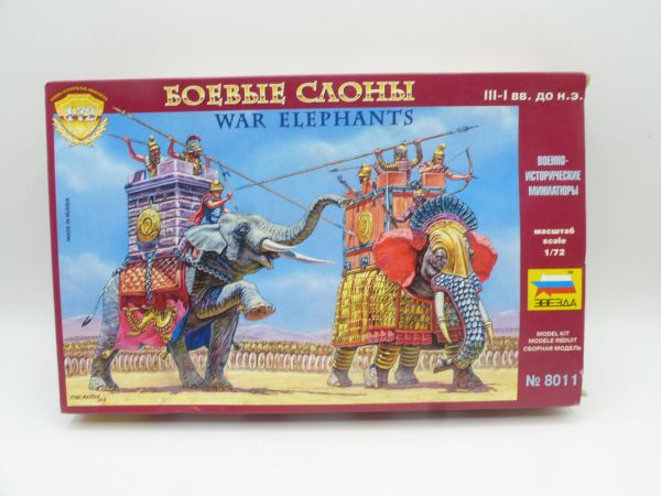 Zvezda 1:72 War Elephants, No. 8011 - orig. packaging, loose incl. description