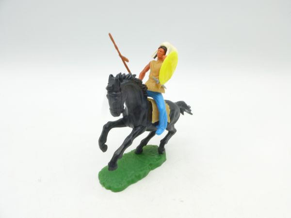 Elastolin 5,4 cm Indian on horseback with spear + shield