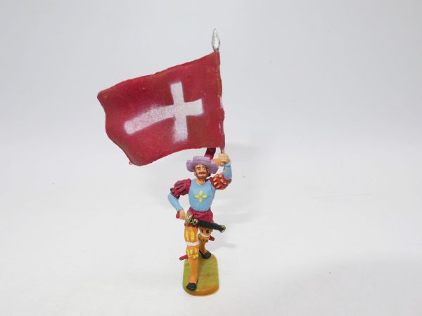 Preiser 4 cm Landsknechts Fahnenträger mit Schweizer Fahne, Nr. 9003