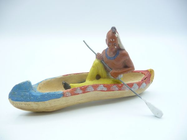 Nardi Canoe with Indian from composition - rare, great accessories, good condition