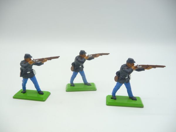 Britains Deetail 3 Union Army soldiers standing firing (fixed arm) - brand new