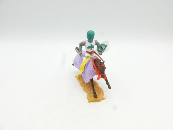 Timpo Toys Medieval knight white/green, riding - top condition