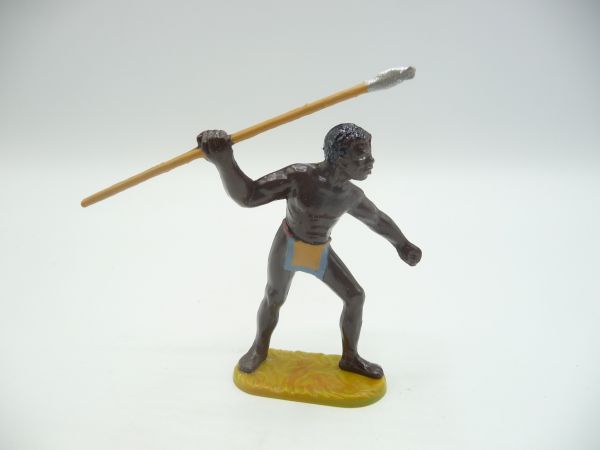 Elastolin 7 cm African big game hunt: African standing with spear, No. 8200