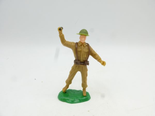 Elastolin 7 cm Englischer Soldat Handgranate werfend