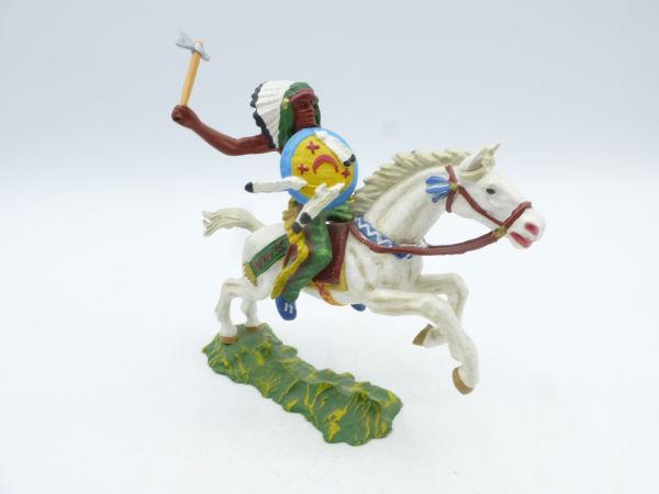 Preiser Indianer zu Pferd mit Tomahawk, Nr. 6844 - ladenneu