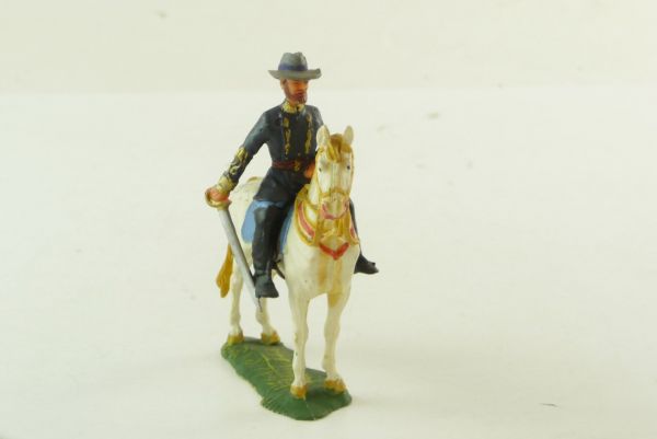 Elastolin 4 cm Officer on horseback, No. 9175 - nice white horse