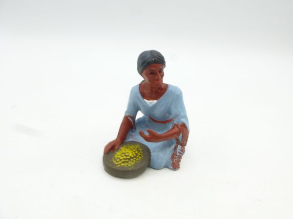 Preiser 7 cm Indianerin sitzend mit Schüssel, Nr. 6832 - ladenneu in OVP