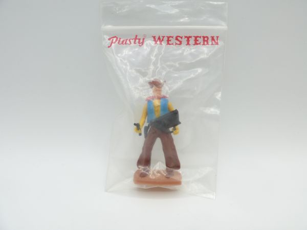 Plasty Cowboy stehend mit Pistole + Tasche - in Originaltüte