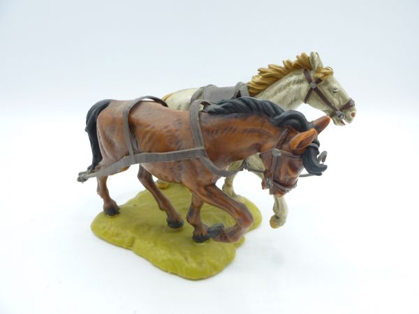 Elastolin 7 cm (beschädigt) Pferdegespann - Beschädigung siehe Fotos
