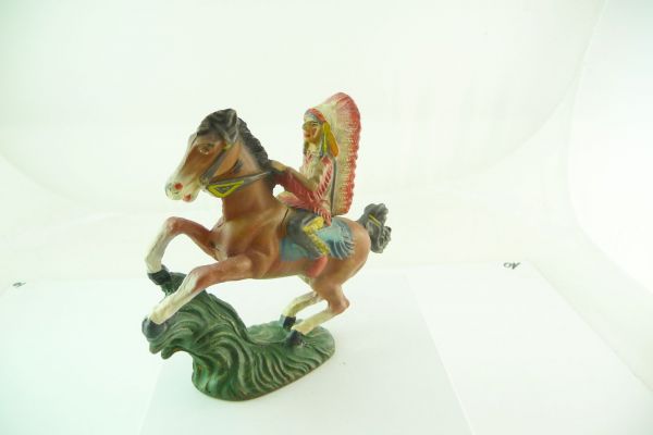 Leyla Indian Chief on horseback - great painting, very good condition