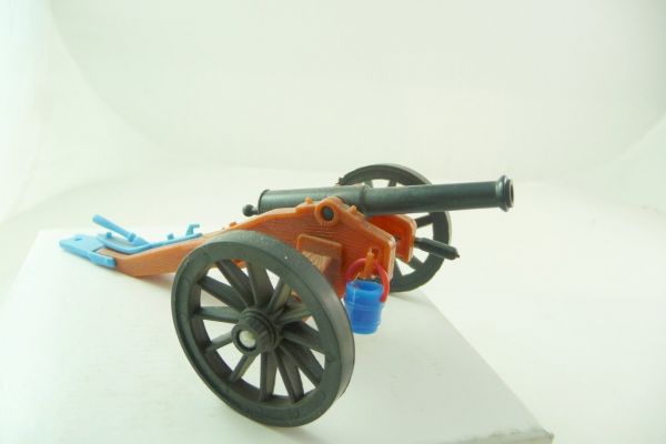 Elastolin 5,4 cm Civil war gun with blue bucket - very good condition