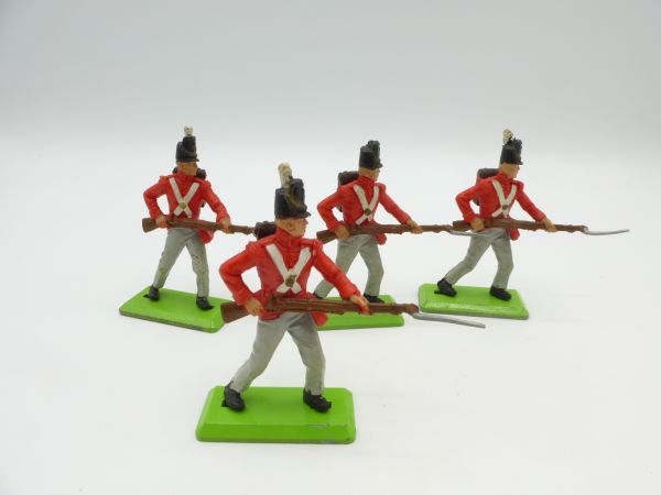 Britains Deetail 4 napoleonische Soldaten, Engländer mit Bajonett vorgehend