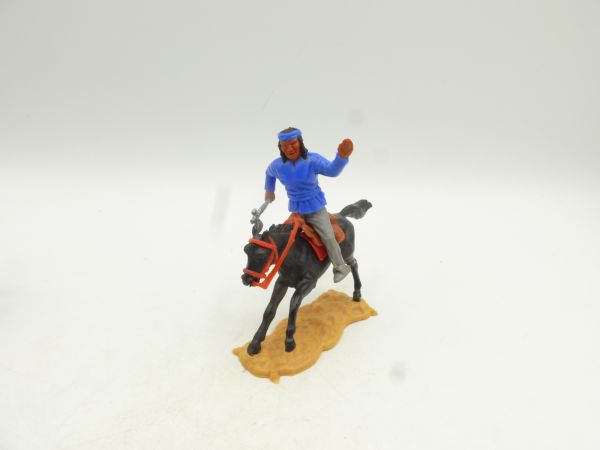 Timpo Toys Apache on horseback, medium blue