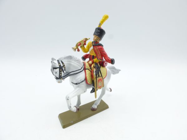 Starlux Napoleonic soldier on horseback with horn (metal)