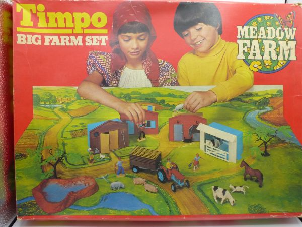 Timpo Toys Sehr seltene Box: Meadow-Farm, Big Farm Set, No. 160 - OVP