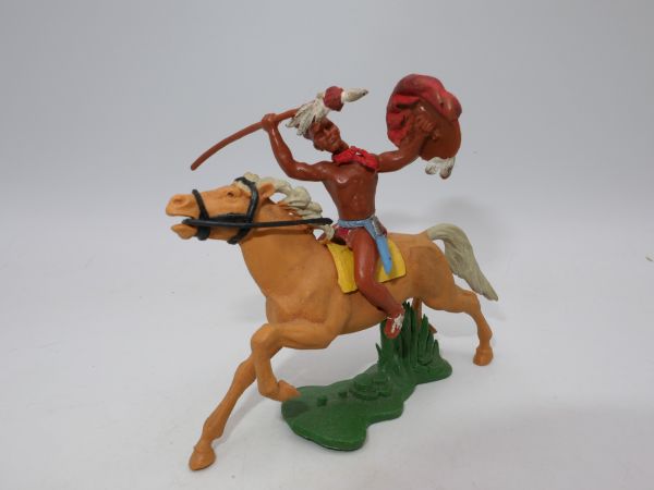 Britains Swoppets Iroquois riding with spear + shield