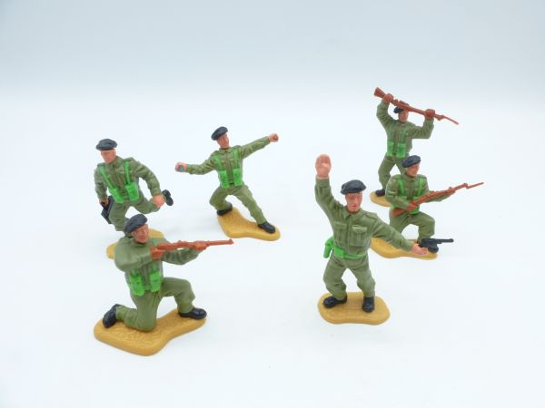 Timpo Toys Satz englische Soldaten mit schwarzem Barett (6 Figuren)