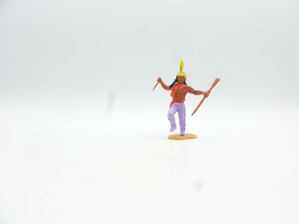 Timpo Toys Indianer 3. Version (großer Kopf) laufend mit Messer