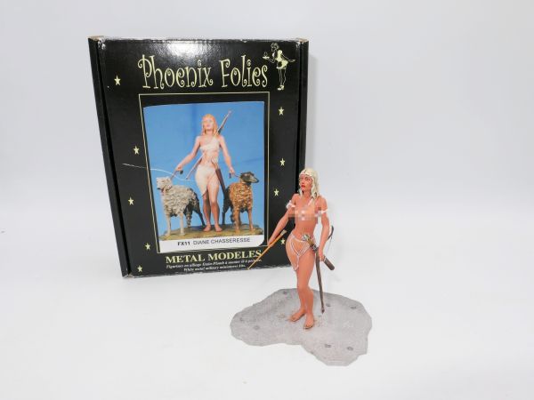 Phoenix Folies Hunting goddess Diana with dogs, height 9 cm - orig. packaging