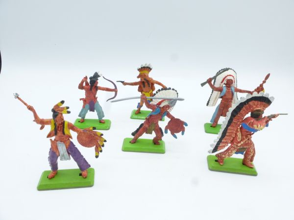 Britains Deetail Indian 2nd version (6 figures) - nice group