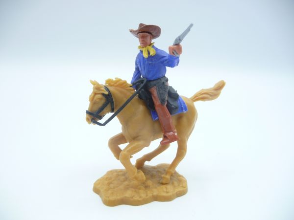 Timpo Toys Cowboy 2. Version reitend mit Pistole - tolle Farbkombi