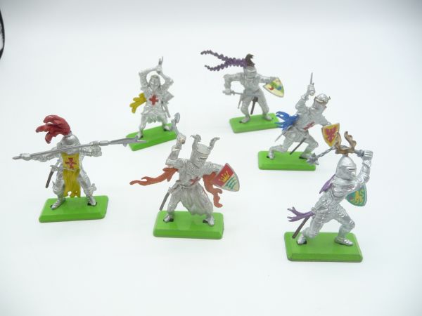 Britains Deetail 6 knights 1st version in different positions - brand new