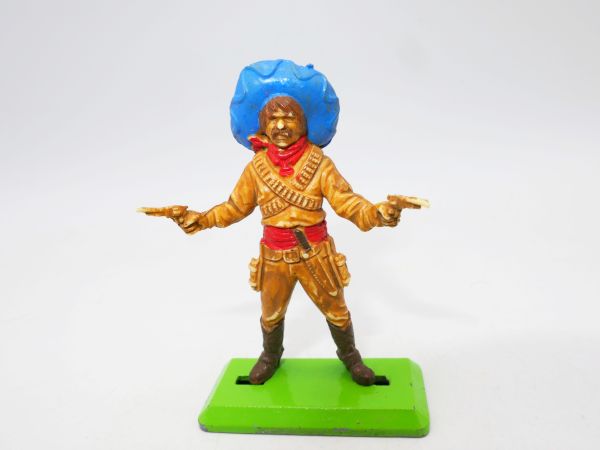 Britains Deetail Mexican standing, firing 2 pistols, blue sombrero