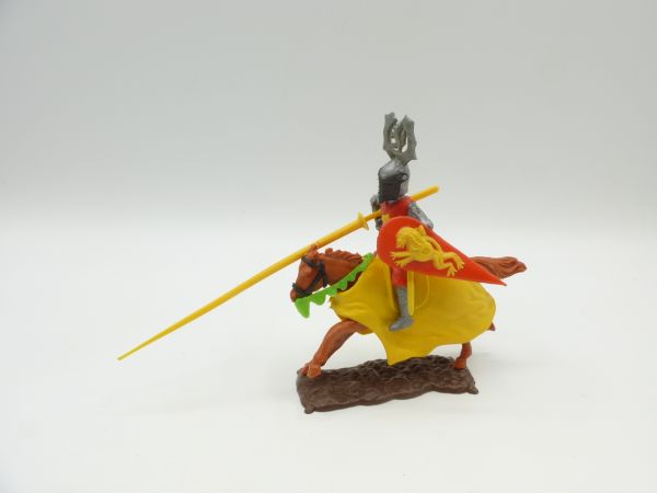 Timpo Toys Tournament knight riding red/yellow with yellow lance - great combination