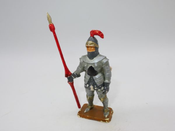 Starlux Knight standing, lance high (silver) - early figure