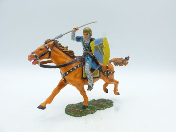 Elastolin 7 cm Norman with spear on horseback, No. 8853, painting 2