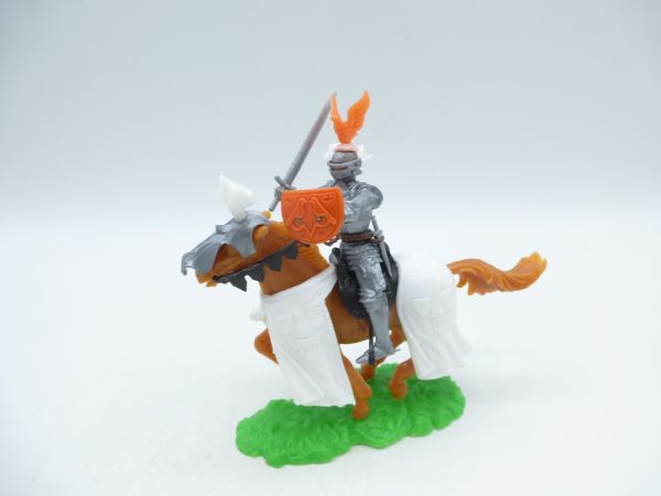 Elastolin 5,4 cm Knight riding with sword + shield