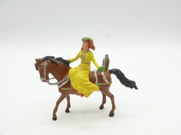 Merten 4 cm Lady of the castle/noble lady on horseback with falcon - early painting
