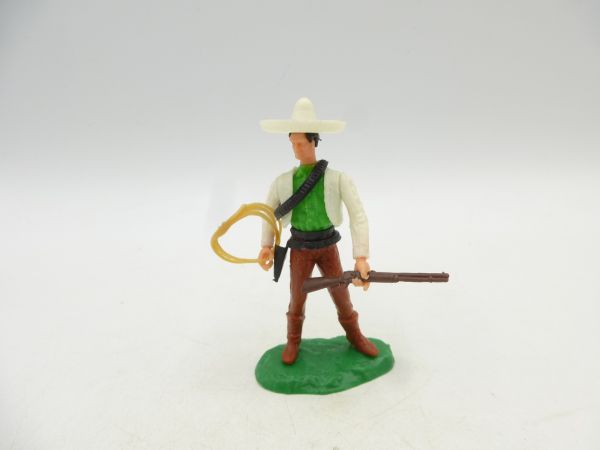 Elastolin 5,4 cm Mexican standing with lasso + rifle