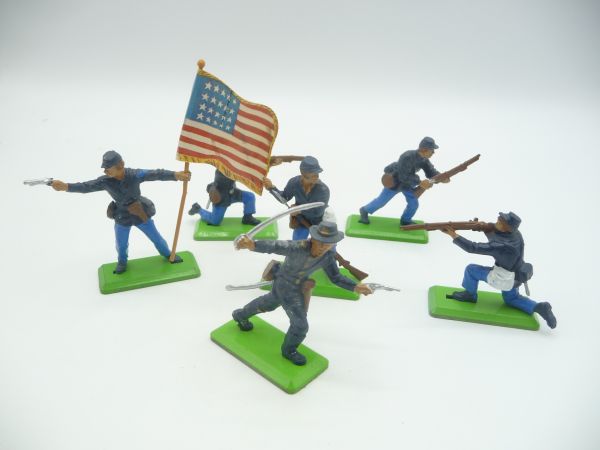 Britains Deetail 6 Union Army soldiers on foot 2nd version, fixed arms