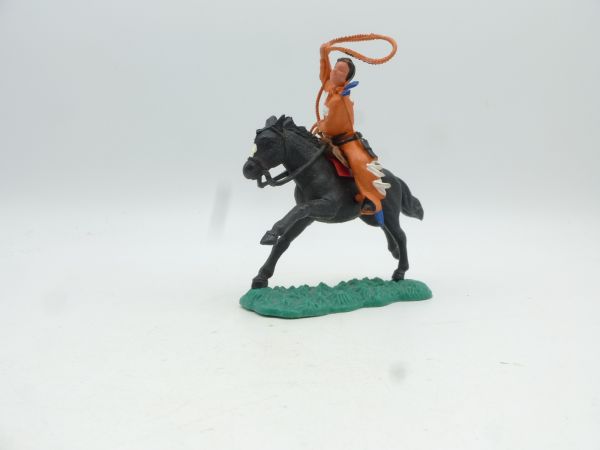 Britains Swoppets Cowboy riding with lasso, orange (made in HK)