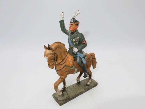 Lineol General Benito Mussolini on horseback, arm up