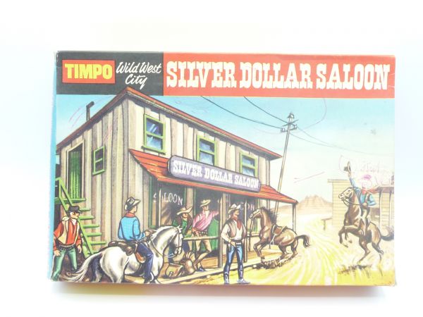 Timpo Toys Altbox / Leerkarton Silver Dollar Saloon - altersentsprechend guter Zustand