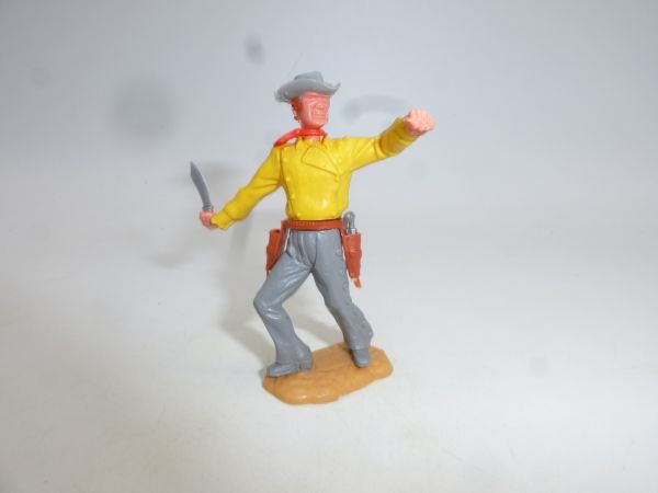 Timpo Toys Cowboy 3. Version (großer Kopf) stehend mit Messer