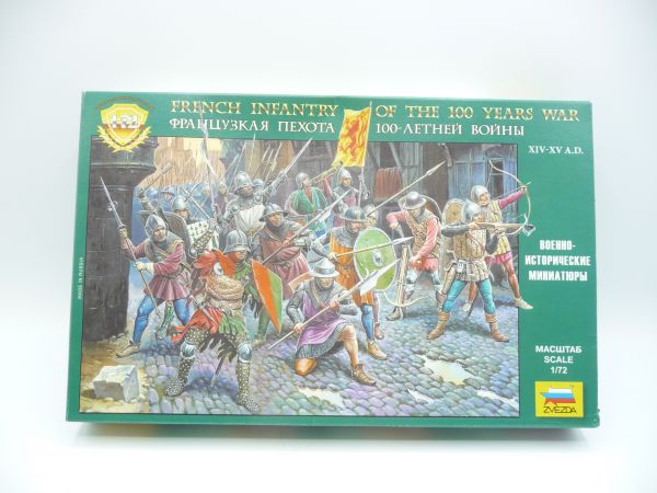 Zvezda 1:72 French Infantry of the 100 Years War, No. 8053 - orig. packaging, figures on cast