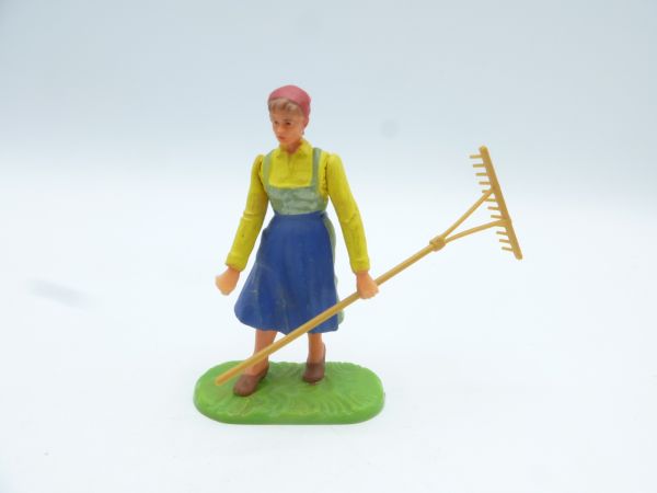 Elastolin 7 cm Farmer's wife with rake - arms not movable