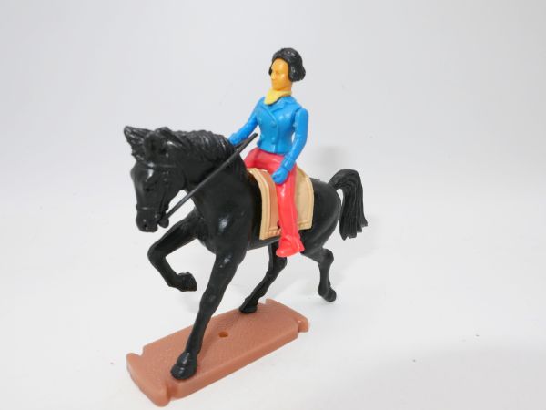 Plasty Lady in a gentleman's seat on horseback - very rare horse